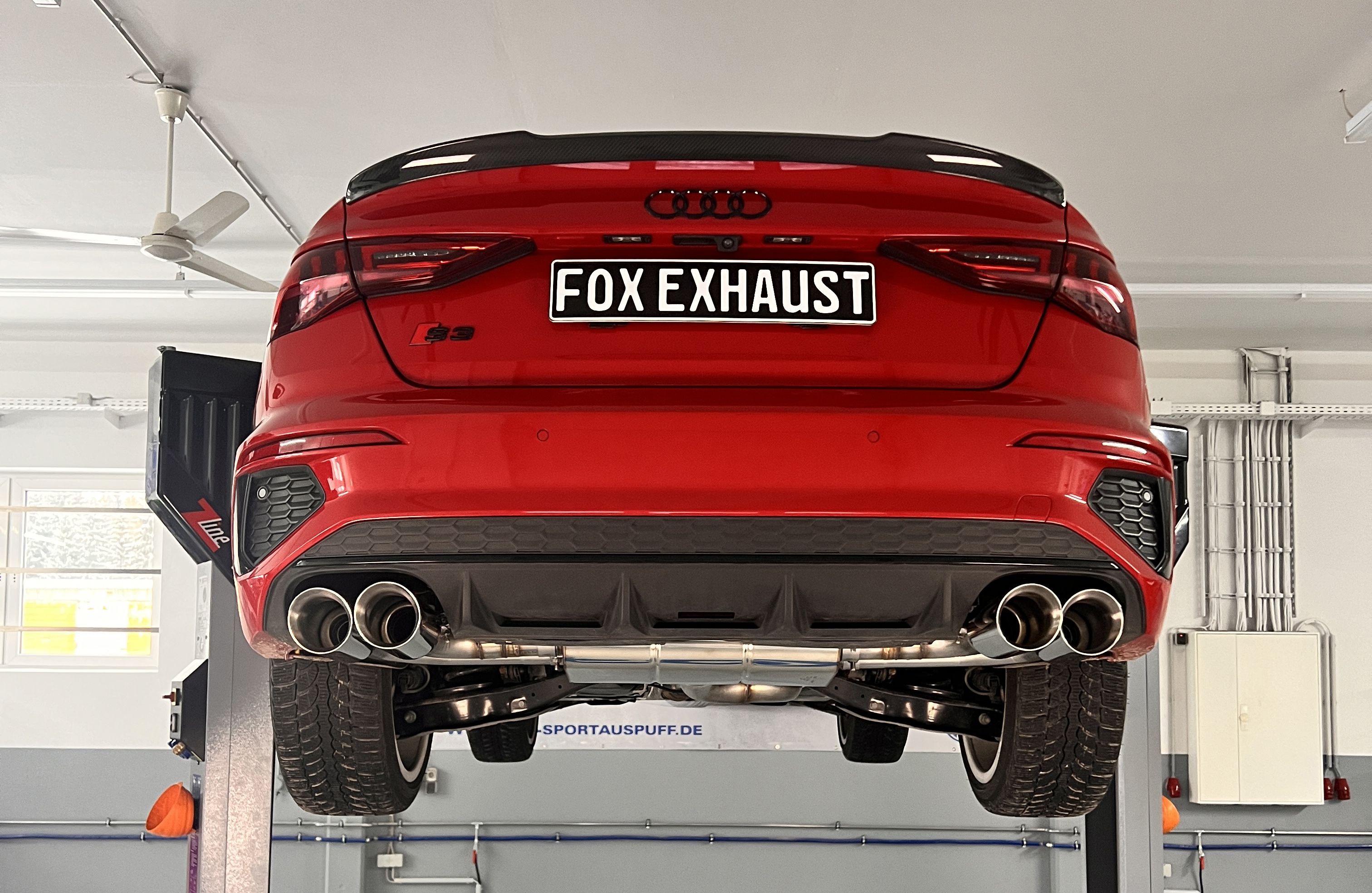 Audi S3 GY - Limousine Halbanlage ab OPF mit Abgasklappen - 2x100 Typ 25 rechts/links Audi S3 GY - Limousine Halbanlage ab OPF mit Abgasklappen - 2x100 Typ 25 rechts/links