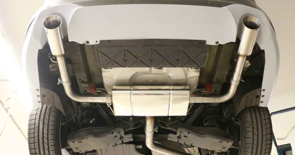 Ford Focus IV Turnier/ Kombi ST-Look Endschalldämpfer Ausgang rechts/links - 1x100 Typ 25 rechts/links für originale ST Stoßstange Ford Focus IV Turnier/ Kombi ST-Look Endschalldämpfer Ausgang rechts/links - 1x100 Typ 25 rechts/links für originale ST Stoßstange