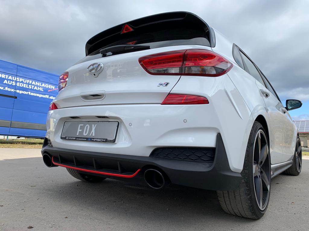 Hyundai i30N Performance + Fastback Endrohre passend auf den originalen Endschalldämpfer - 129x106 Typ 32 rechts/links schwarz emalliert Hyundai i30N Performance + Fastback Endrohre passend auf den originalen Endschalldämpfer - 129x106 Typ 32 rechts/links schwarz emalliert
