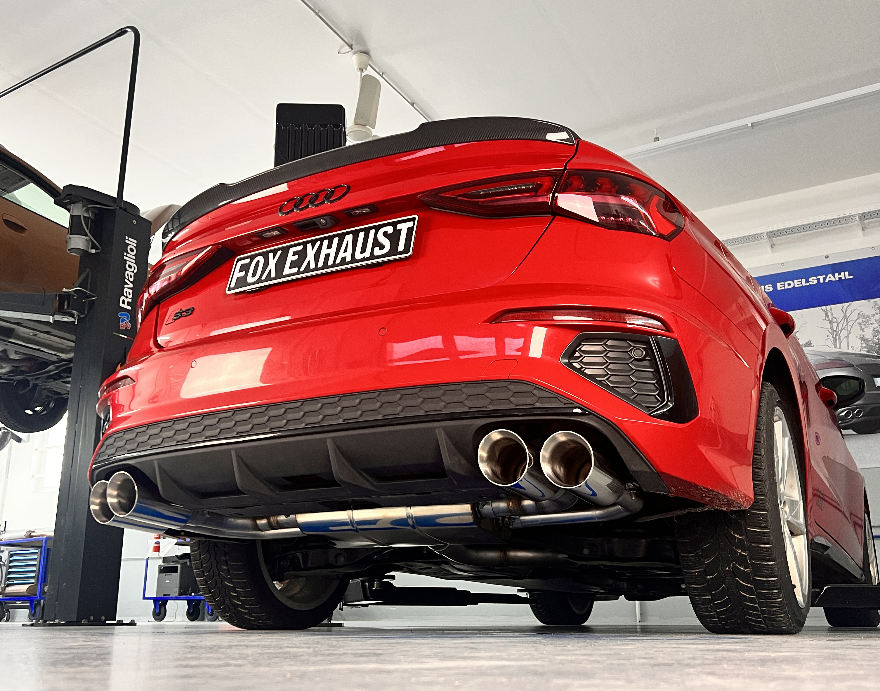 Audi S3 GY - Limousine Halbanlage ab OPF mit Abgasklappen - 2x100 Typ 25 rechts/links Audi S3 GY - Limousine Halbanlage ab OPF mit Abgasklappen - 2x100 Typ 25 rechts/links