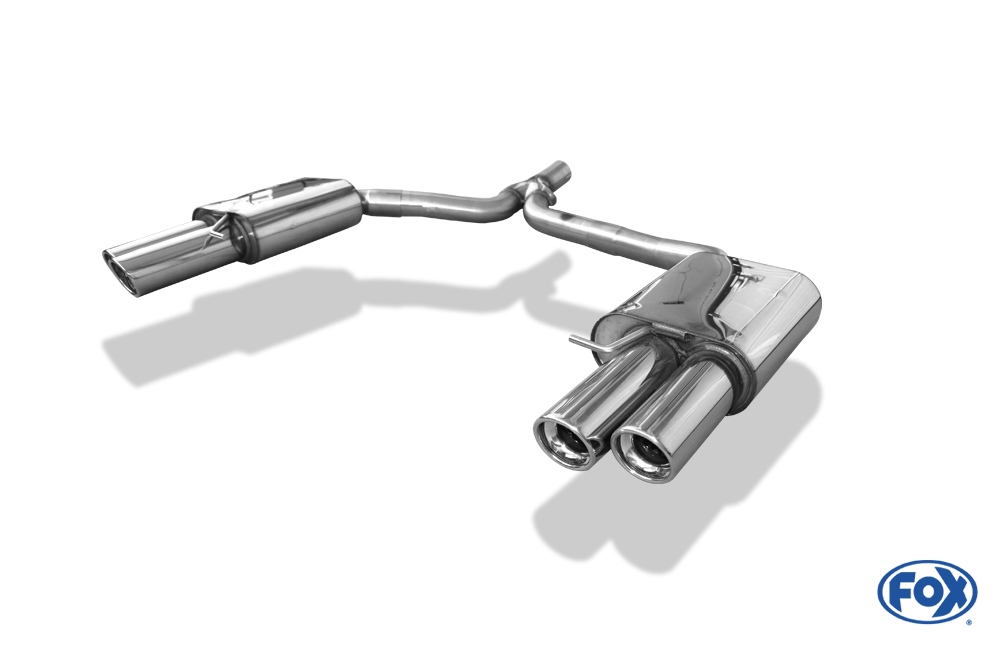 Audi A5 8T Coupe + S-Line Endschalldämpfer rechts/links zweiflutig inkl. Y-Adapterrohr Ø65mm innen - 2x90 Typ 17 rechts/links