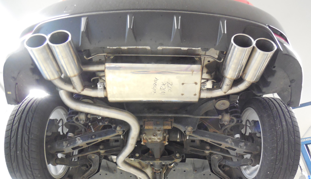 Subaru Impreza GHD Schrägheck Endschalldämpfer quer Ausgang rechts/links - 2x100 Typ 16 rechts/links Subaru Impreza GHD Schrägheck Endschalldämpfer quer Ausgang rechts/links - 2x100 Typ 16 rechts/links