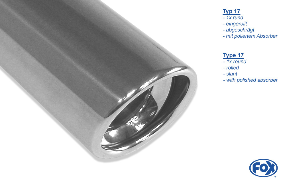 Audi A4 Typ B6 Endschalldämpfer rechts/links - 1x90 Typ 17 rechts/links Audi A6 Typ 4F quattro Endschalldämpfer rechts/links Ø63,5mm - 1x100 Typ 17 rechts/links