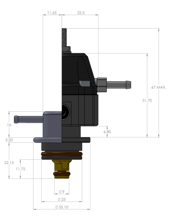 GFB, FX-S 8051 Bosch Replacement Fuel Pressure Regulator