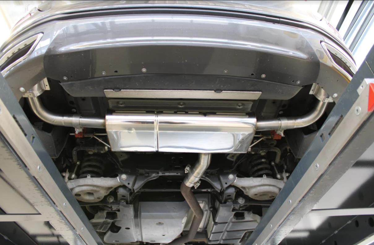 Mondeo V Schrägheck/ Turnier/ Stufenheck Endschalldämpfer quer Ausgang rechts/links - Ausgang der Endrohre in der originalen Stoßstange Mondeo V Schrägheck/ Turnier/ Stufenheck Endschalldämpfer quer Ausgang rechts/links - Ausgang der Endrohre in der originalen Stoßstange